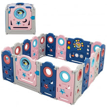 Load image into Gallery viewer, 18-Panel Portable Indoor Outdoor Play Fence with Educational Toys
