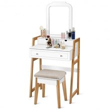Load image into Gallery viewer, Makeup Vanity Table Dressing table and Cushioned Stool Set
