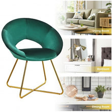 Load image into Gallery viewer, Modern Accent Velvet Dining Arm Chair w/ Golden Metal Legs &amp; Soft Cushion-DG

