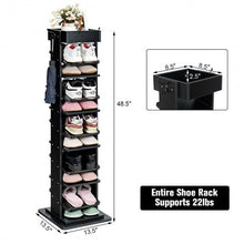 Load image into Gallery viewer, Rotated Shoe Rack 9 Tier Wooden Shoe Organizer -Black
