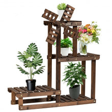 Load image into Gallery viewer, Wood Plant Stand 4 Tier Shelf Multiple Space-saving Rack
