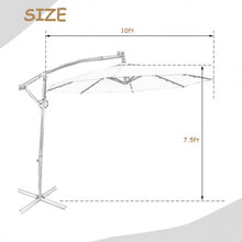 Load image into Gallery viewer, 10FT 360° Rotation Solar Powered LED Patio Offset Umbrella-Beige
