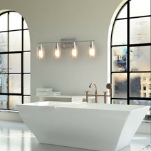 Load image into Gallery viewer, 4-Light Wall Sconce with Clear Glass Shade-Sliver
