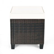 Load image into Gallery viewer, 2PCS Patio Rattan Ottoman Cushioned Seat-Beige
