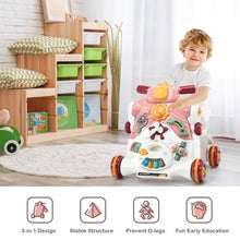 Load image into Gallery viewer, 3-in-1 Baby Sit-to-Stand Walker with Music and Lights-Pink
