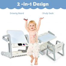 Load image into Gallery viewer, 2 in 1 Kids Easel Table and Chair Set  with Adjustable Art Painting Board
