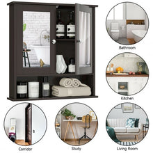 Load image into Gallery viewer, Bathroom Wall Mount Mirror Cabinet Organizer-Brown
