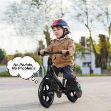 Load image into Gallery viewer, 12&quot; Kids Balance No-Pedal Ride Pre Learn Bike with Adjustable Seat-Black
