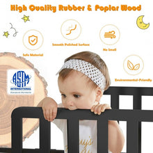 Load image into Gallery viewer, Classic Kids Wood Bed with Guardrails-Black
