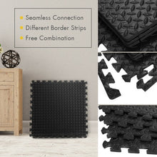Load image into Gallery viewer, 12Tiles 1/2&quot; Puzzle Exercise Floor Mats-Black

