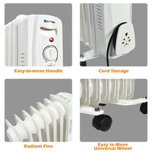 Load image into Gallery viewer, 1500W 7-Fin Portable Electric Oil Filled Radiator Heater
