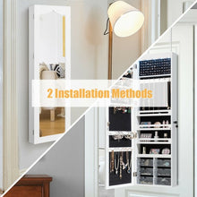 Load image into Gallery viewer, 5 LEDs Jewelry Armoire Wall Mounted / Door Hanging Mirror-White
