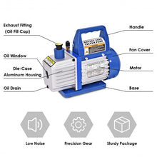 Load image into Gallery viewer, 4CFM 1/3HP Air Vacuum Pump HVAC Refrigeration Kit AC Manifold Gauge Set R134
