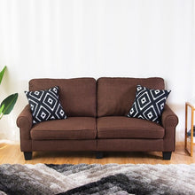 Load image into Gallery viewer, Home Living Room Upholstered Curved Armrest Fabric Sofa-Brown
