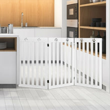 Load image into Gallery viewer, 36&quot; Folding Wooden Freestanding Pet Gate Dog Gate w/360° Flexible Hinge-White
