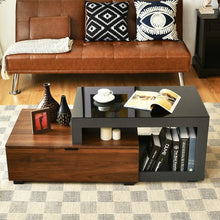 Load image into Gallery viewer, Modern Chic Glass Top Cocktail Coffee Table with Storage Cabinet
