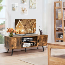 Load image into Gallery viewer, Industrial TV Stand with Storage Cabinets-Coffee
