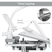 Load image into Gallery viewer, Adjustable Kids Desk Chair Set with Lamp and Bookstand-Gray
