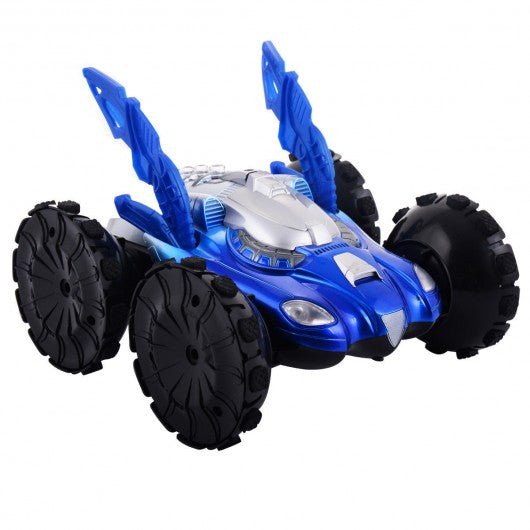 Electric Amphibious RC Car Remote Control Stunt Car 360° Spin Land Water Toy