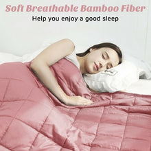Load image into Gallery viewer, 15 lbs 60" x 80" Heavy Weighted Blanket Natural Bamboo Fabric Soft Breathable
