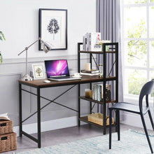 Load image into Gallery viewer, 47.5&quot; Writing Study Computer Desk with 4-Tier Shelves-Tan
