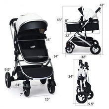 Load image into Gallery viewer, 2 in 1 High Landscape Convertible Reversible Bassinet Pram-White
