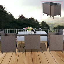 Load image into Gallery viewer, 3 pcs Cushioned Outdoor Rattan Wicker Table and Chair
