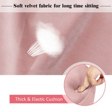 Load image into Gallery viewer, Round Velvet Ottoman Footrest Stool Side Table Dressing Chair w/ Metal Legs-Pink
