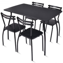 Load image into Gallery viewer, 5 Pcs Dining Table Set with 4 Chairs - Black

