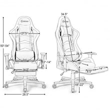 Load image into Gallery viewer, Massage LED Gaming Chair with Lumbar Support &amp; Footrest-Blue
