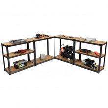 Load image into Gallery viewer, 2 Pcs Storage Shelves Garage Shelving Units Tool Utility Shelves-Black
