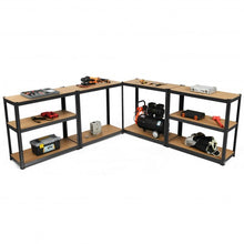 Load image into Gallery viewer, 2 Pcs Storage Shelves Garage Shelving Units Tool Utility Shelves-Black
