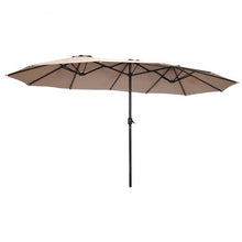 Load image into Gallery viewer, 15&#39; Twin Patio Umbrella Double-Sided Outdoor Market Umbrella without Base-Beige
