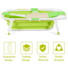 Load image into Gallery viewer, Baby Folding Collapsible Portable Bathtub w/ Block-Green
