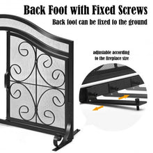 Load image into Gallery viewer, Fireplace Screen with Hinged Magnetic Two-doors Flat Guard
