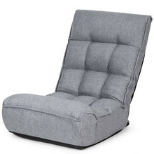 Load image into Gallery viewer, 4-Position Adjustable Floor Chair Folding Lazy Sofa-Gray
