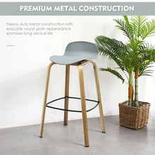 Load image into Gallery viewer, Set of 2 Modern Barstools Pub Chairs with Low Back and Metal Legs-Gray

