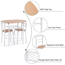 Load image into Gallery viewer, 3 pcs Home Kitchen Bistro Pub Dining Table 2 Chairs Set-Tan
