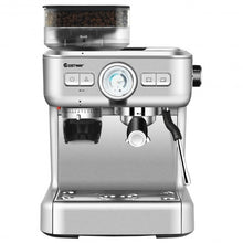 Load image into Gallery viewer, 15 Bar Espresso Coffee Maker 2 Cup /w Built-in Steamer Frother and Bean Grinder
