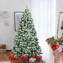 Load image into Gallery viewer, 6 Feet Snow Flocked Artificial Christmas Tree Hinged with 928 Tips
