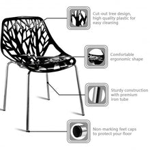 Load image into Gallery viewer, Set of 4 Dining Birch Sapling Accent Armless Chairs-Black
