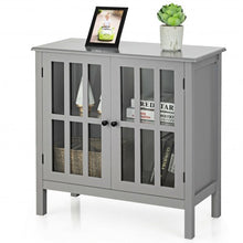 Load image into Gallery viewer, Glass Door Sideboard Console Storage Buffet Cabinet-Gray
