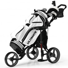 Load image into Gallery viewer, 3 Wheels Folding Golf Push Cart with Seat Scoreboard and Adjustable Handle-Gray
