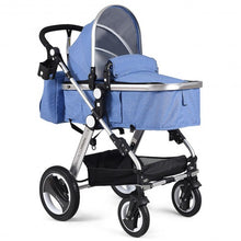 Load image into Gallery viewer, Folding Aluminum Baby Stroller Baby Jogger with Diaper Bag-Blue
