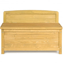 Load image into Gallery viewer, 16.5 Gallon Wood Storage Bench Deck Outdoor Seating 35.5&quot;-Yellow

