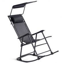 Load image into Gallery viewer, Zero Gravity Folding Rocking Chair Rocker Porch-Black

