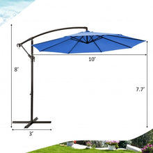 Load image into Gallery viewer, 10 Ft Patio Offset Hanging Umbrella with Easy Tilt Adjustment-Blue
