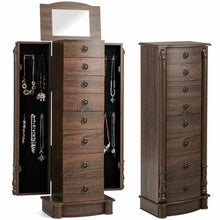 Load image into Gallery viewer, 7 Drawers Retro Standing Wood Jewelry Cabinet
