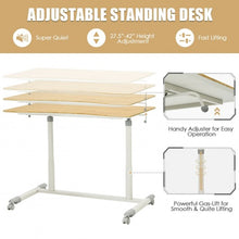 Load image into Gallery viewer, Height Adjustable Computer Desk Sit to Stand Rolling Notebook Table -Natural
