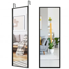 Load image into Gallery viewer, Full Length Metal Door Mirror with Adjustable Hook-Black
